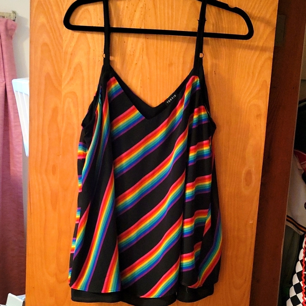 Rainbow striped Flowy Tank